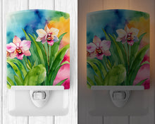 Load image into Gallery viewer, Orchids in Watercolor Ceramic Night Light