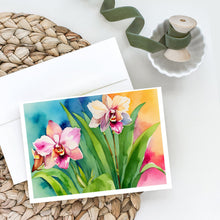 Load image into Gallery viewer, Orchids in Watercolor Greeting Cards -  Blank Note Cards – 8-Pack of Artist-Designed Cards with Envelopes