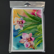 Load image into Gallery viewer, Orchids in Watercolor Greeting Cards -  Blank Note Cards – 8-Pack of Artist-Designed Cards with Envelopes