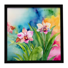 Load image into Gallery viewer, Orchids in Watercolor Framed Metal Print