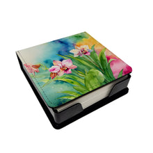 Load image into Gallery viewer, Orchids in Watercolor PU Leather Note Paper Holder
