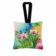 Load image into Gallery viewer, Orchids in Watercolor Hanging Square Fabric Ornament 3.5 × 3.5