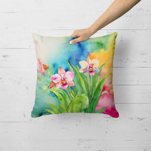 Load image into Gallery viewer, Orchids in Watercolor Throw Pillow