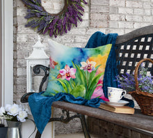 Load image into Gallery viewer, Orchids in Watercolor Throw Pillow