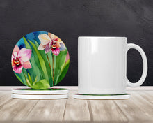 Load image into Gallery viewer, Orchids in Watercolor Large Sandstone Coasters Pack of 4