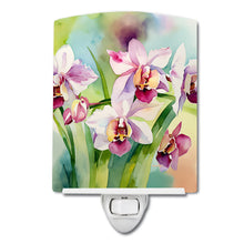 Load image into Gallery viewer, Orchids in Watercolor Ceramic Night Light