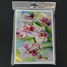 Load image into Gallery viewer, Orchids in Watercolor Greeting Cards -  Blank Note Cards – 8-Pack of Artist-Designed Cards with Envelopes