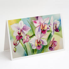 Load image into Gallery viewer, Orchids in Watercolor Greeting Cards -  Blank Note Cards – 8-Pack of Artist-Designed Cards with Envelopes