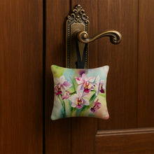 Load image into Gallery viewer, Orchids in Watercolor Hanging Square Fabric Ornament 3.5 × 3.5
