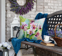 Load image into Gallery viewer, Orchids in Watercolor Throw Pillow