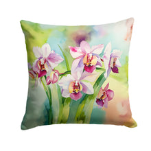Load image into Gallery viewer, Orchids in Watercolor Throw Pillow