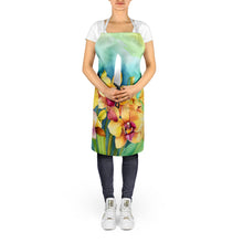 Load image into Gallery viewer, Orchids in Watercolor Apron – Artist-Designed Kitchen, BBQ &amp; Craft Apron