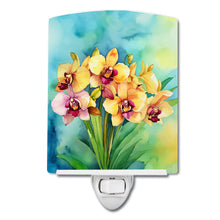 Load image into Gallery viewer, Orchids in Watercolor Ceramic Night Light