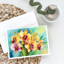 Load image into Gallery viewer, Orchids in Watercolor Greeting Cards -  Blank Note Cards – 8-Pack of Artist-Designed Cards with Envelopes