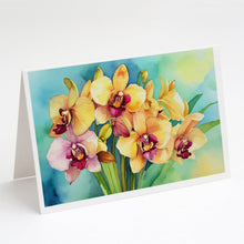 Load image into Gallery viewer, Orchids in Watercolor Greeting Cards -  Blank Note Cards – 8-Pack of Artist-Designed Cards with Envelopes