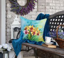 Load image into Gallery viewer, Orchids in Watercolor Throw Pillow