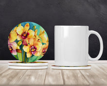 Load image into Gallery viewer, Orchids in Watercolor Large Sandstone Coasters Pack of 4