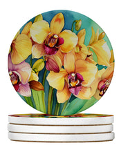 Load image into Gallery viewer, Orchids in Watercolor Large Sandstone Coasters Pack of 4