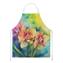 Load image into Gallery viewer, Orchids in Watercolor Apron – Artist-Designed Kitchen, BBQ &amp; Craft Apron