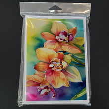 Load image into Gallery viewer, Orchids in Watercolor Greeting Cards -  Blank Note Cards – 8-Pack of Artist-Designed Cards with Envelopes