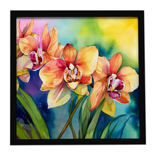 Load image into Gallery viewer, Orchids in Watercolor Framed Metal Print
