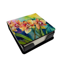 Load image into Gallery viewer, Orchids in Watercolor PU Leather Note Paper Holder