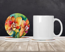 Load image into Gallery viewer, Orchids in Watercolor Large Sandstone Coasters Pack of 4
