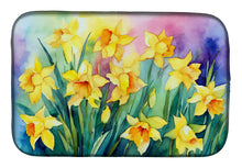 Load image into Gallery viewer, Daffodils in Watercolor Dish Drying Mat