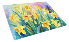 Load image into Gallery viewer, Daffodils in Watercolor Glass Cutting Boards – Durable, Decorative Kitchen Art Large