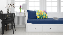 Load image into Gallery viewer, Daffodils in Watercolor Fabric Standard Pillowcase – Artistic Decorative Front, White Back