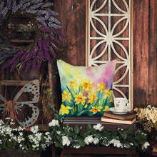 Load image into Gallery viewer, Daffodils in Watercolor Throw Pillow