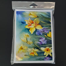 Load image into Gallery viewer, Daffodils in Watercolor Greeting Cards -  Blank Note Cards – 8-Pack of Artist-Designed Cards with Envelopes