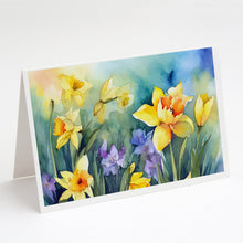 Load image into Gallery viewer, Daffodils in Watercolor Greeting Cards -  Blank Note Cards – 8-Pack of Artist-Designed Cards with Envelopes