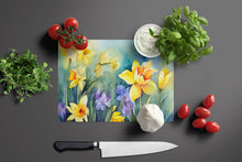 Load image into Gallery viewer, Daffodils in Watercolor Glass Cutting Boards – Durable, Decorative Kitchen Art Large