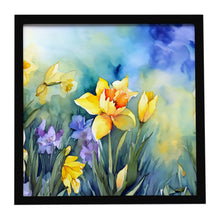 Load image into Gallery viewer, Daffodils in Watercolor Framed Metal Print