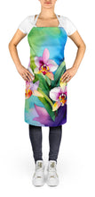 Load image into Gallery viewer, Orchids in Watercolor Apron – Artist-Designed Kitchen, BBQ &amp; Craft Apron