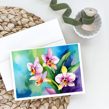 Load image into Gallery viewer, Orchids in Watercolor Greeting Cards -  Blank Note Cards – 8-Pack of Artist-Designed Cards with Envelopes