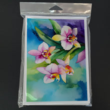 Load image into Gallery viewer, Orchids in Watercolor Greeting Cards -  Blank Note Cards – 8-Pack of Artist-Designed Cards with Envelopes
