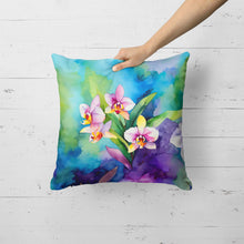 Load image into Gallery viewer, Orchids in Watercolor Throw Pillow
