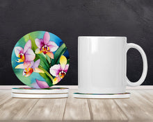 Load image into Gallery viewer, Orchids in Watercolor Large Sandstone Coasters Pack of 4