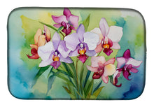 Load image into Gallery viewer, Orchids in Watercolor Dish Drying Mat