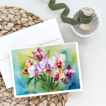 Load image into Gallery viewer, Orchids in Watercolor Greeting Cards -  Blank Note Cards – 8-Pack of Artist-Designed Cards with Envelopes
