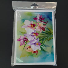Load image into Gallery viewer, Orchids in Watercolor Greeting Cards -  Blank Note Cards – 8-Pack of Artist-Designed Cards with Envelopes