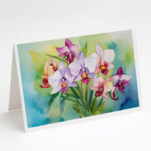 Load image into Gallery viewer, Orchids in Watercolor Greeting Cards -  Blank Note Cards – 8-Pack of Artist-Designed Cards with Envelopes