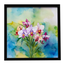 Load image into Gallery viewer, Orchids in Watercolor Framed Metal Print