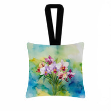 Load image into Gallery viewer, Orchids in Watercolor Hanging Square Fabric Ornament 3.5 × 3.5