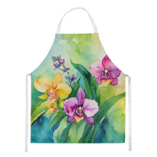 Load image into Gallery viewer, Orchids in Watercolor Apron – Artist-Designed Kitchen, BBQ &amp; Craft Apron