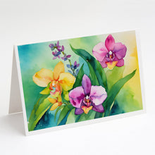 Load image into Gallery viewer, Orchids in Watercolor Greeting Cards -  Blank Note Cards – 8-Pack of Artist-Designed Cards with Envelopes