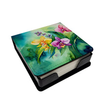 Load image into Gallery viewer, Orchids in Watercolor PU Leather Note Paper Holder