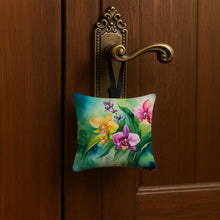 Load image into Gallery viewer, Orchids in Watercolor Hanging Square Fabric Ornament 3.5 × 3.5